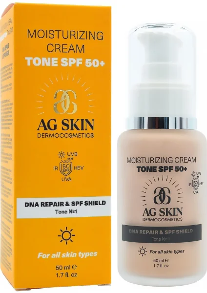 Увлажняющий крем с тоном / Moisturising cream tone SPF 50+ AG Skin / AG Skin