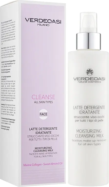 Увлажняющее очищающее молочко для лица и глаз / Moisturizing Cleansing Milk face/eye make-up remover / Verdeoasi