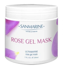 Гелевая маска с лепестками роз / ROSE GEL MASK / Sanmarine