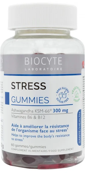 Экстракт ашваганды, витамины. Уменьшение стресса / STRESS GUMMIES / Biocyte купить