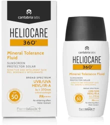 Солнцезащитный минеральный крем-флюид SPF50 для чувствительной кожи Heliocare 360º / HELIOCARE 360º MINERAL TOLERANCE FLUID SPF50 / Cantabria Labs