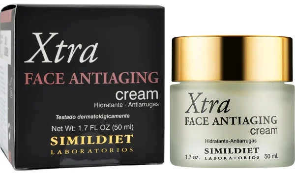 Антивозрастной крем для лица с гиалуроновой кислотой и DMAE / FACE ANTIAGING CREAM XTRA / Simildiet купить