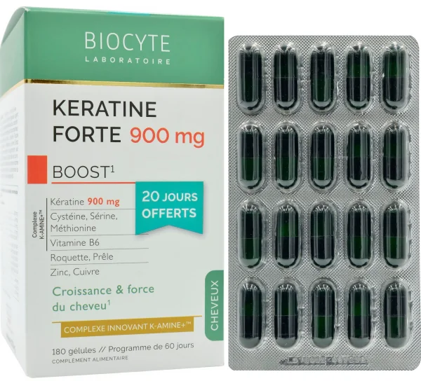 Укрепляет и помогает отрастить длину волос / KERATINE FORTE 900MG BOOST PACK K-Amine / Biocyte