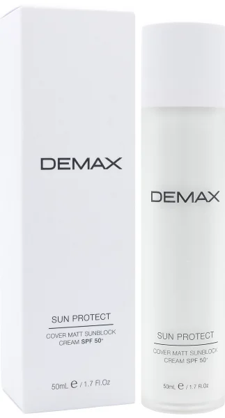 Солнцезащитный матирующий крем санблок с тоном SPF 50 / Demax