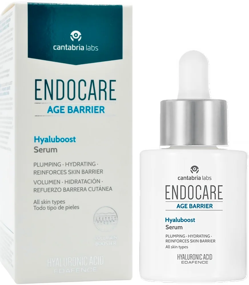 Антивікова зволожуюча сироватка для обличчя / Endocare Hyaluboost Age Barrier Serum / Cantabria Labs