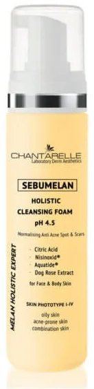 Осветляющая и нормализующая очищающая пенка pH 4,5 / Sebumelan Holistic Cleansing Foam pH 4.5 / Chantarelle купить