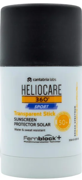 Солнцезащитный стик для занятий спортом SPF50+ /  HELIO 360º SPORT TRANSPARENT STICK SPF50+ / Cantabria Labs