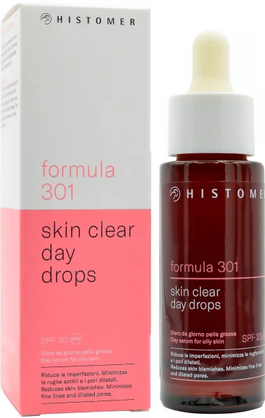 Дневная сыворотка для жирной кожи / 301 SKIN CLEAR DAY DROPS SPF20 / Histomer