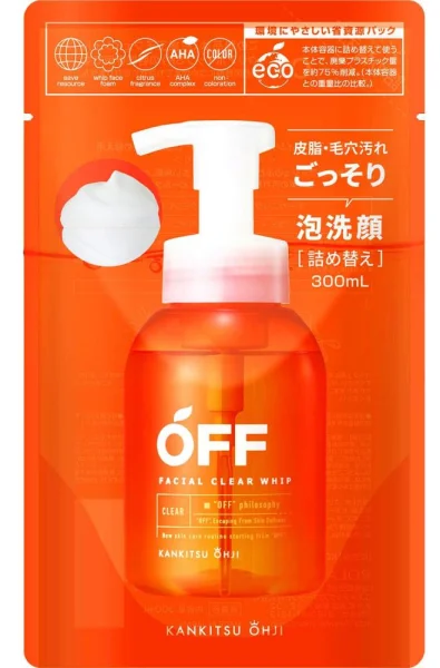 Мужская рефилл-пенка для умывания Cosmetex Roland KANKITSU OHJI Off Facial Clear Whip N / Cosmetex Roland