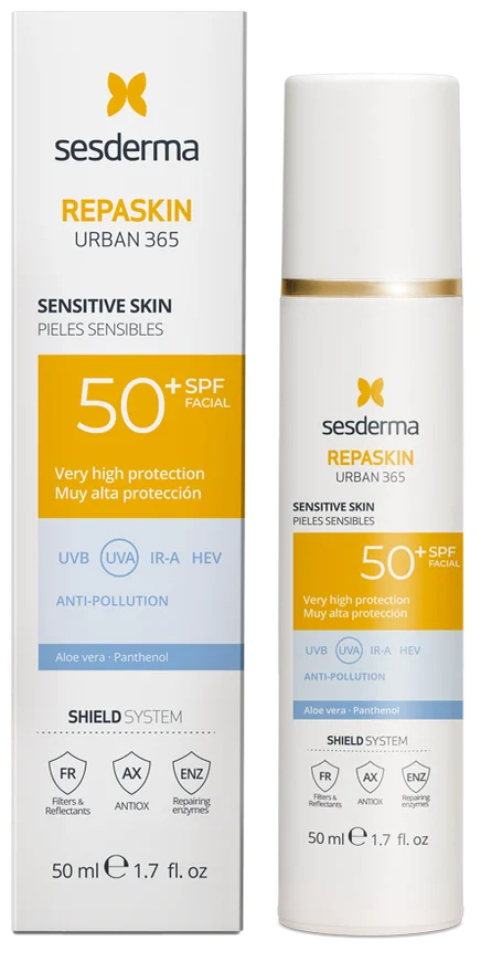 Сонцезахисний крем SPF 50+ для чутливої ​​шкіри / Repaskin Urban 365 Sensitive Skin SPF 50+ / Sesderma