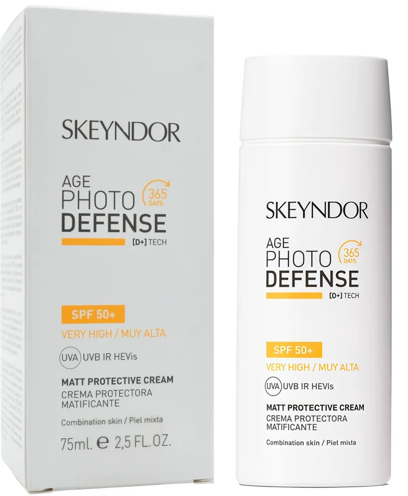 Матуючий захисний крем SPF 50+ / Matt protective cream SPF 50+ Age Photo Defense / Skeyndor