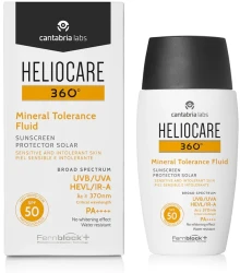 Сонцезахисний мінеральний крем-флюїд SPF50 для чутливої шкіри Heliocare 360º / HELIOCARE 360º MINERAL TOLERANCE FLUID SPF50 / Cantabria Labs