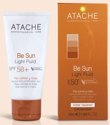 Омолаживающий солнцезащитный флюид для лица / BE SUN SPF50+ Fluid / Atache