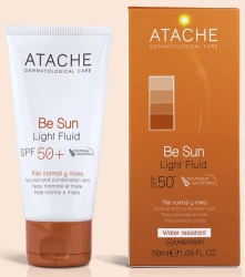 Омолоджуючий сонцезахисний флюїд для обличчя / BE SUN SPF50 + Fluid / Atache