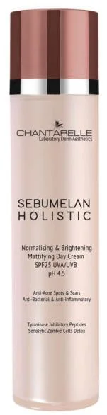 Освітлювальний та нормалізуючий денний крем / Sebumelan Holistic Mattifying Day Cream SPF25 UVA/UVB pH 4.5 / Chantarelle