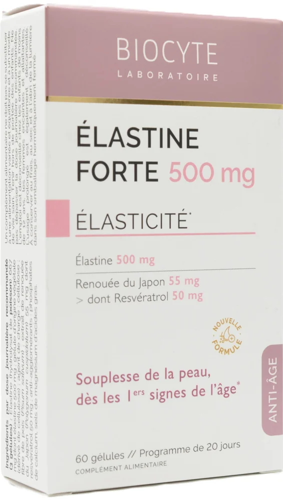 Морський еластин, відновлення пружності шкіри / Elastine Forte 500 mg / Biocyte купить
