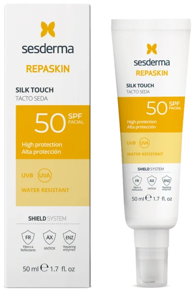 Солнцезащитный крем для лица / Repaskin Silk Touch SPF 50 / Sesderma