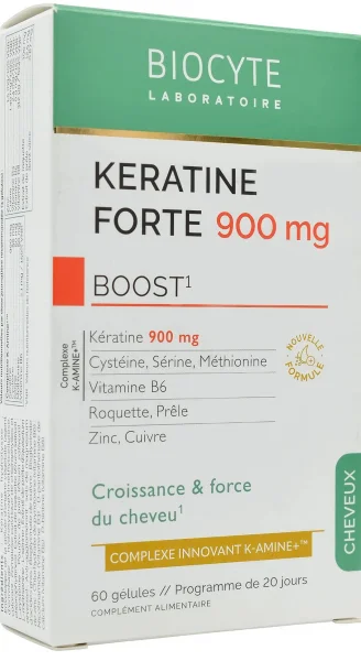 Укрепляет и помогает отрастить длину волос / KERATINE FORTE 900MG BOOST PACK K-Amine / Biocyte купить