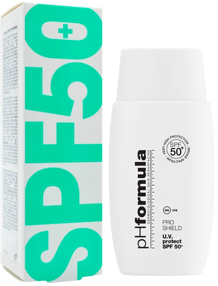 Сонцезахисний крем з SPF50+ UVA/UVB / U.V. protect SPF 50+ PRO SHIELD / pHformula