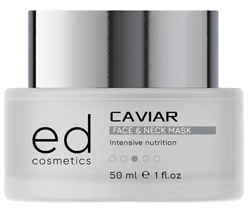 Маска для обличчя та шиї з екстрактом чорної ікри / CAVIAR FACE & NECK MASK / ED Cosmetics