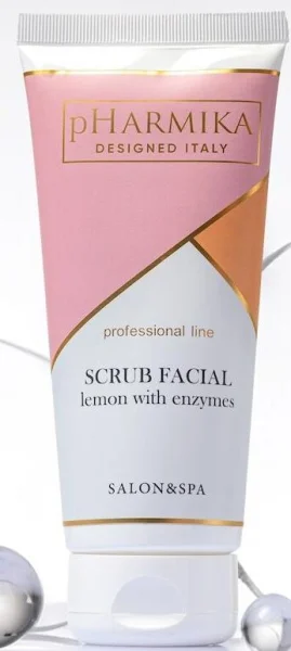Скраб для лица лимонный с энзимами / Facial scrub lemon with enzymes / pHarmika купить