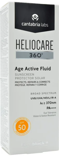 Антивозрастной фотозащитный флюид / Heliocare 360 ​​Age Active Fluid Sunscreen SPF 50 / Cantabria Labs