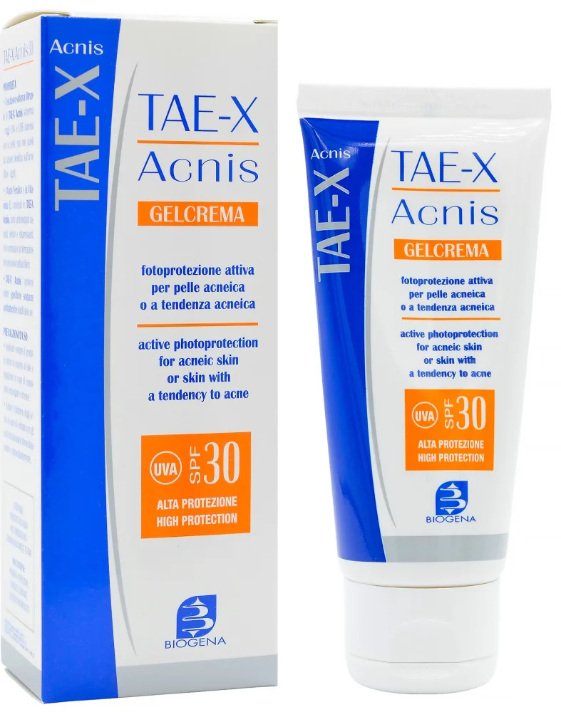 Сонцезахисний крем для жирної шкіри та шкіри з акне / TAE X Acnis SPF30 / Biogena