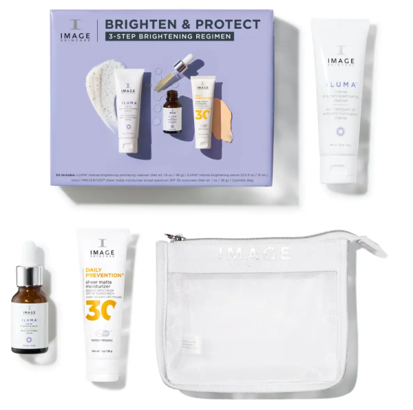 Набір для освітлення та захисту шкіри обличчя / Brighten & Protect Kit 3 / Image Skincare