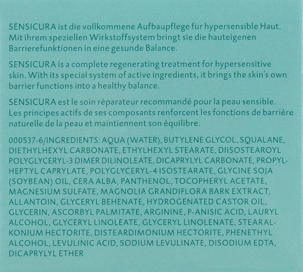 Интенсивный крем для чувствительной кожи SENSICURA / SENSICURA INTENSIVE CREAM / Dr. Spiller купить