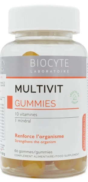 Жувальні цукерки, 9 вітамінів та 1 мінерал / Multivit Gummies / Biocyte купить