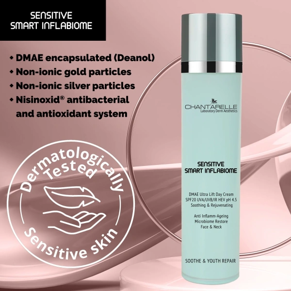 Денний крем-ліфтинг для чутливої ​​шкіри / DMAE Ultra Lift Day Cream SPF20 UVA/UVB/IR pH 4.5 / Chantarelle купить