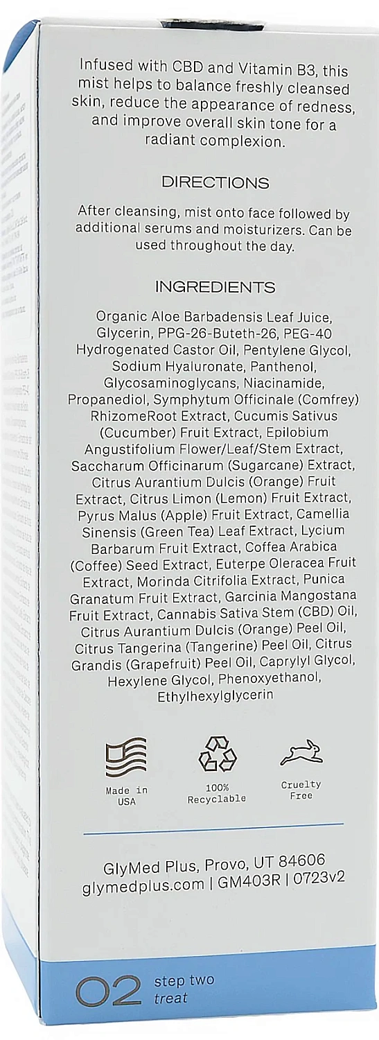 Тоник-спрей с каннабиноидами / CBD Skin Mist / GlyMed Plus