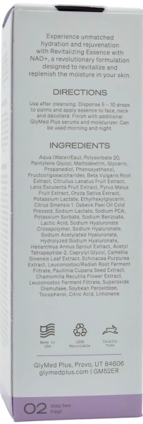 Увлажняющая эссенция / Revitalizing Essence with NAD+ / GlyMed Plus купить