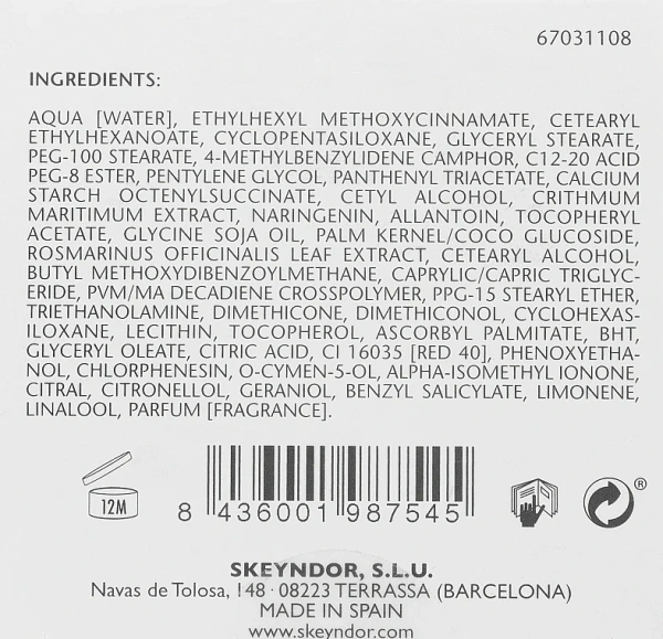 Денний захисний крем SPF8 / Natural defence daily protection cream SPF8 / Skeyndor купить