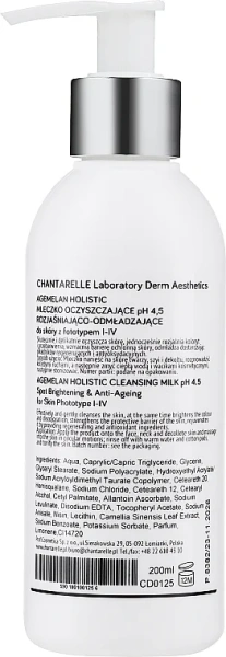 Антивікове молочко, що очищає / Agemelan Holistic Cleansing Milk pH 4.5 / Chantarelle купить
