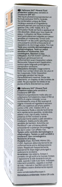 Жидкий солнцезащитный крем со 100% минеральными фильтрами / HELIOCARE 360º Mineral Fluid SPF 50+ / Cantabria Labs купить