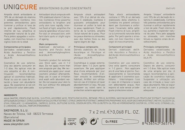 Концентрат осветляющий цвет / Uniqcure Brightening glow concentrate / Skeyndor купить