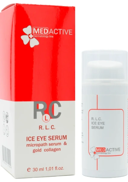 Біоміметична колагенова сироватка під очі / R. L. C. ICE EYE SERUM micropath serum & gold collagen ph – 5,0 – 6,0 /  Medactive
