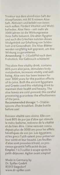 Питьевой коктейль с натуральным соком Алоэ / ALOE VITALITY DRINK / Dr. Spiller купить