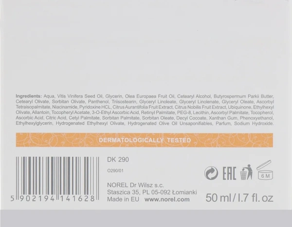 Мультивітамінний поживний крем, що відновлює / MultiVitamin – Energizing and nourishing vitamin cream / Norel купить