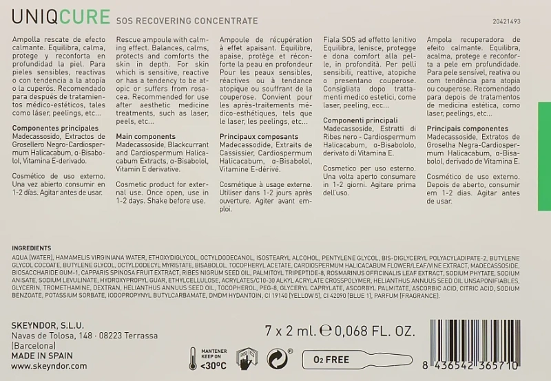 Концентрат SOS відновлюючий / Uniqcure SOS Recovering Concentrate / Skeyndor купить
