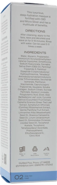 Маска с CBD для восстановления и увлажнения кожи / CBD Hydratherapy Masque with Micro-Silver / GlyMed Plus купить