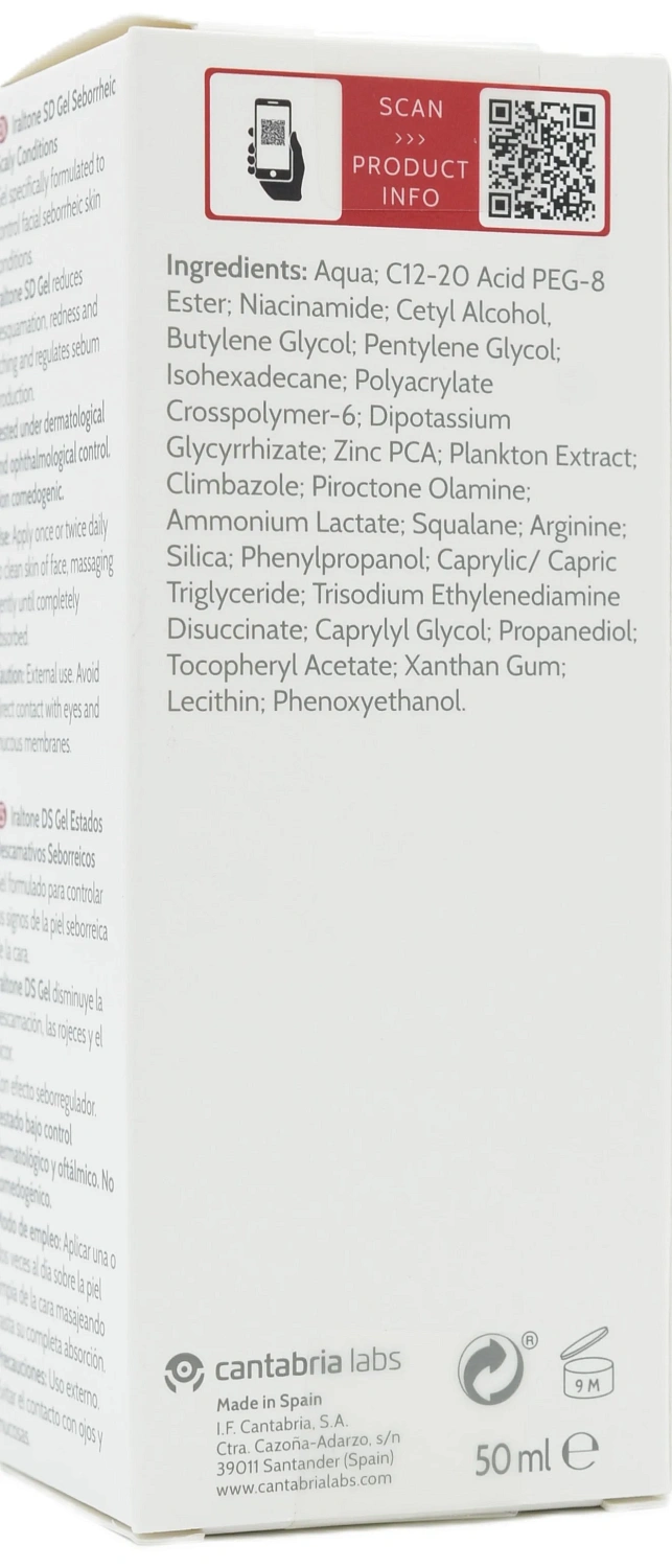 Лечебный гель против себореи / IRALTONE SD GEL / Cantabria labs