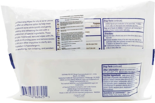 Текстуровані серветки для очищення проблемної шкіри / SUZANOBAGIMD Acne Cleansing Wipes / Obagi Medical купить