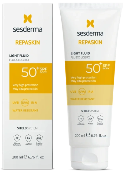 Сонцезахисний лосьон SPF50 / REPASKIN Light Fluid Body Sunscreen SPF50 + / Sesderma