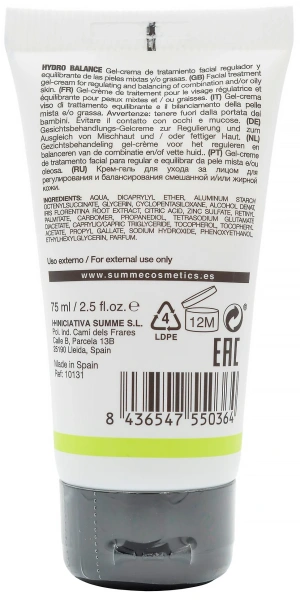 Гель-крем для проблемної та комбінованої шкіри обличчя / Balancing Hydro Balance Gel-Cream / S+|SUMMECOSMETICS купить
