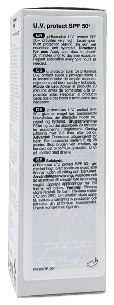 Сонцезахисний крем з SPF50+ UVA/UVB / U.V. protect SPF 50+ / pHformula купить