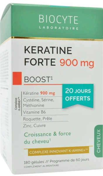 Укрепляет и помогает отрастить длину волос / KERATINE FORTE 900MG BOOST PACK K-Amine / Biocyte