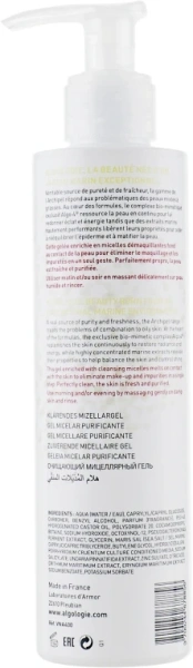 Очищающий мицеллярный гель для жирной и комбинированной кожи / Micellar Purifying Cleansing Gel / Algologie купить