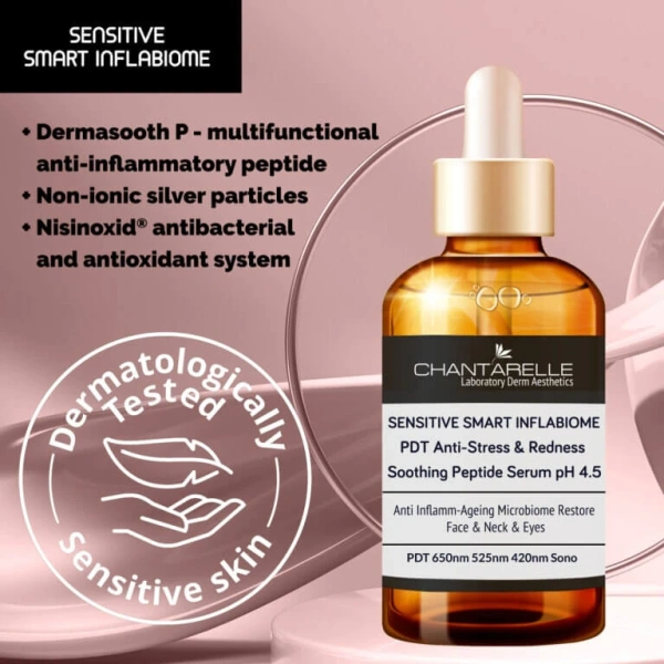 Пептидная сыворотка PDT для чувствительной кожи / PDT Anti-Stress & Redness Soothing Peptide Serum pH 4.5  / Chantarelle купить